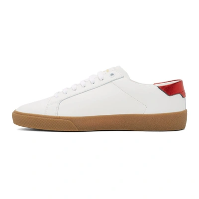 SAINT LAURENT 白色 AND 红色 COURT CLASSIC SL/06 运动鞋