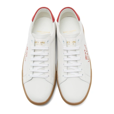 Shop Saint Laurent White And Red Signa Sneakers In 9967