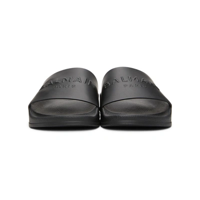 Shop Balmain Black Calypso Slides In Opa Noir