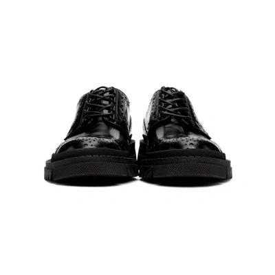Shop Versace Black Leather Brogues In D41 Black