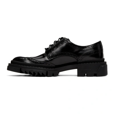 Shop Versace Black Leather Brogues In D41 Black