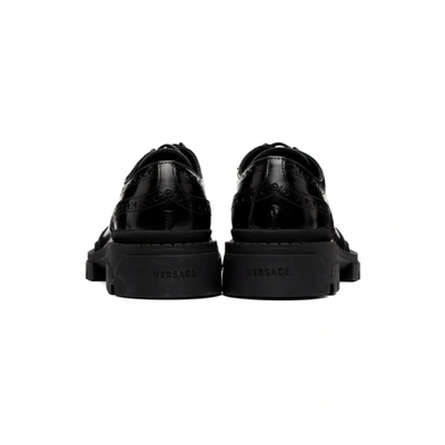 Shop Versace Black Leather Brogues In D41 Black