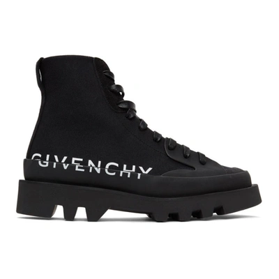 Shop Givenchy Black Canvas Clapham Boots In 001 Black