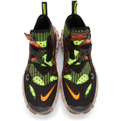 Shop Nike Black Ispa Overreact Flyknit Sneakers In 001 Blk