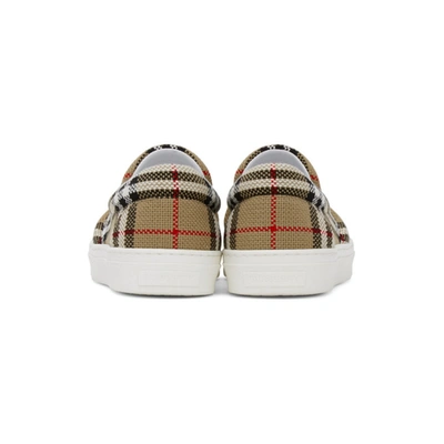 Shop Burberry Beige Thompson Slip-on Sneakers In Archive Bei