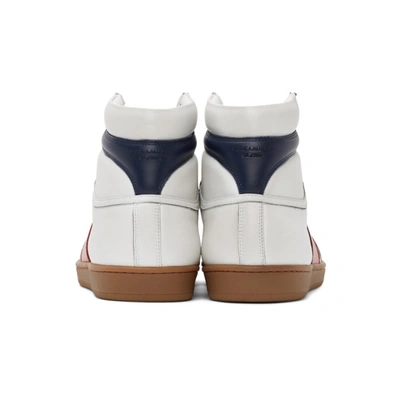 Shop Saint Laurent White & Red Court Classic Sl/10h Sneakers In 9673 Bluopt