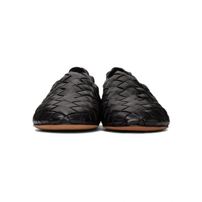 Shop Bottega Veneta Black Intrecciato Loafers