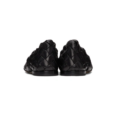 Shop Bottega Veneta Black Intrecciato Loafers