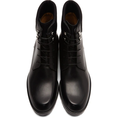Shop Christian Louboutin Black Calfskin Trapman 20 Crosta Wax Boots In Bk01 Black