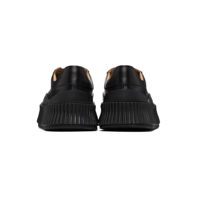 Shop Jil Sander Black Leather Platform Sneakers In 001 Black