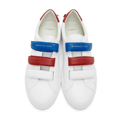 GIVENCHY 白色 AND 红色 VELCRO URBAN KNOTS 运动鞋
