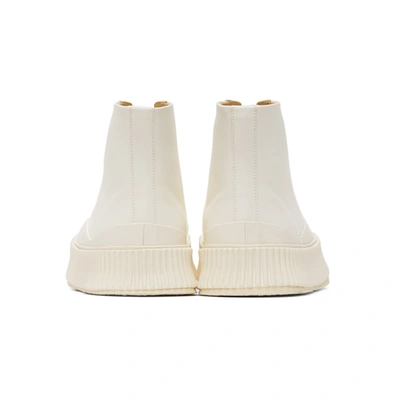 Shop Jil Sander Off-white Vulcanized High-top Sneakers In 136 Coconut