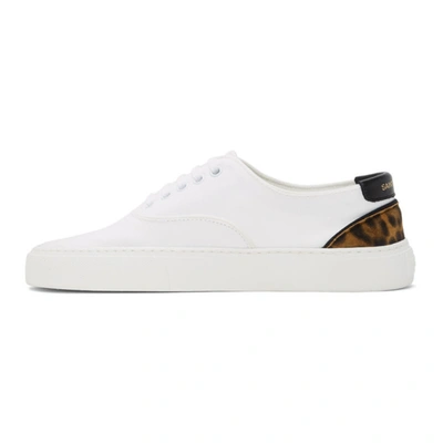 Shop Saint Laurent White Leopard Venice Sneakers In 9643blopner