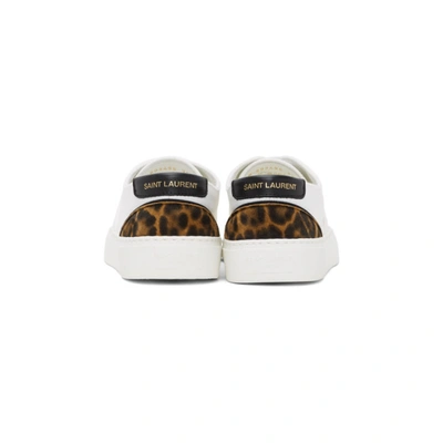 Shop Saint Laurent White Leopard Venice Sneakers In 9643blopner
