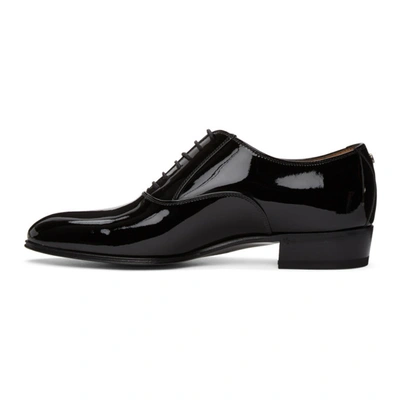 Shop Gucci Black Patent Double G Oxfords In 1000 Black