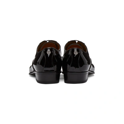 Shop Gucci Black Patent Double G Oxfords In 1000 Black