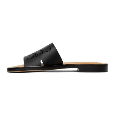 Shop Loewe Black Leather Anagram Mules In 1100 Black