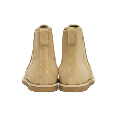 Shop Loewe Beige Suede Chelsea Boots In 8130 Gold