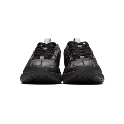 Shop Acne Studios Black Faux-leather Trail Sneakers