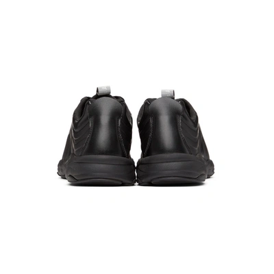 Shop Acne Studios Black Faux-leather Trail Sneakers