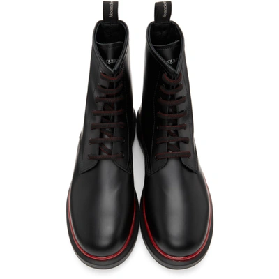 Shop Alexander Mcqueen Black Hybrid Boots In 1020 Blkplm