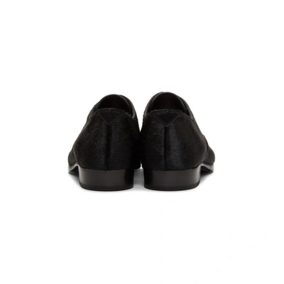 Shop Saint Laurent Black Pony Hair Wyatt Derbys In 1000 Nero