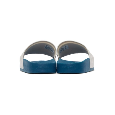 Coach Siganture Monogram Printed Slide Sandals In Chalk Pacif