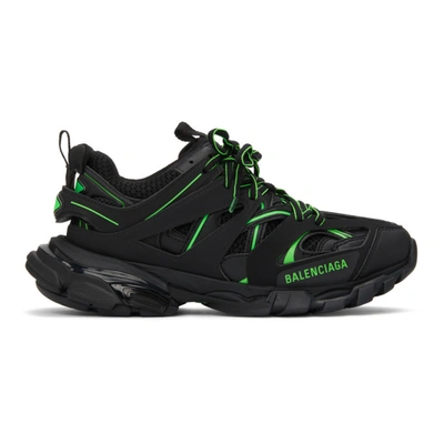 Balenciaga Black & Green Track Sneakers | ModeSens