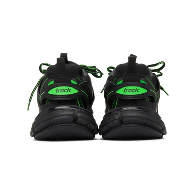 Shop Balenciaga Black & Green Track Sneakers In 1035 Black