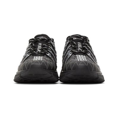 Shop Versace Black & Silver Trigreca Sneakers In D4192 Black
