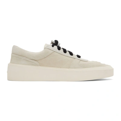 Shop Fear Of God Grey Suede Skate Low Sneakers In Wht/grey101