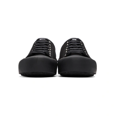 Shop Jil Sander Black Canvas Sneakers In 001 Black