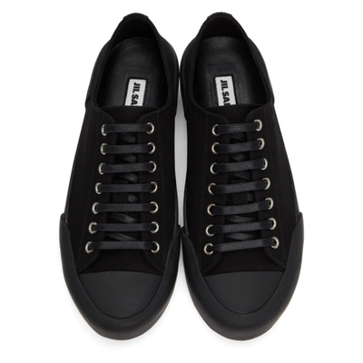 Shop Jil Sander Black Canvas Sneakers In 001 Black