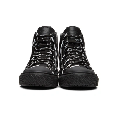 Shop Valentino Black & White  Garavani 'vltn' High-top Sneakers In Black/white