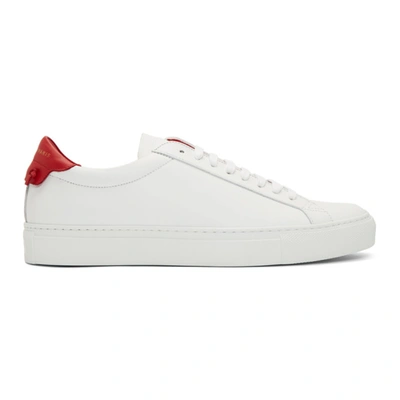 Shop Givenchy White & Red Urban Knots Sneakers In 112-wht/red