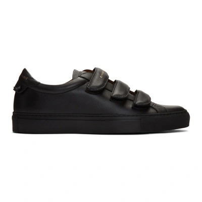 Shop Givenchy Black Velcro Urban Knots Sneakers In 001 Black