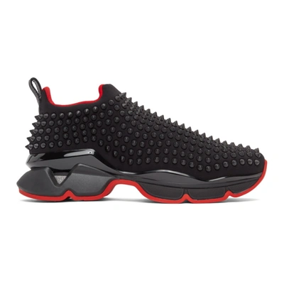 Christian Louboutin Men's Spiked Sock 30 Neoprene Sneakers In Black/black  Mat | ModeSens