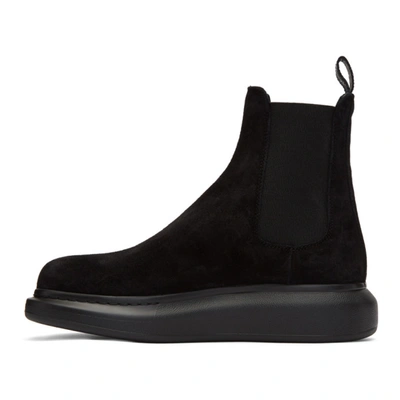 Shop Alexander Mcqueen Black Suede Chelsea Boots In 1000 Black