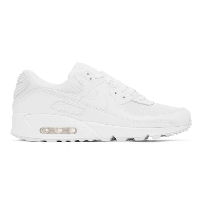 Shop Nike White Air Max 90 Sneakers In White/white/white