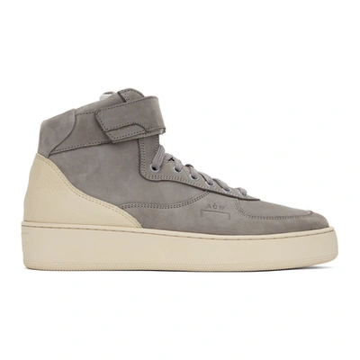 Shop A-cold-wall* Grey Suede Rhombus Hi-top Sneakers In Cement