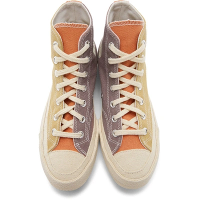 Shop Converse Purple & Orange Renew Cotton Chuck 70 High Sneakers In Snd/gry/egr