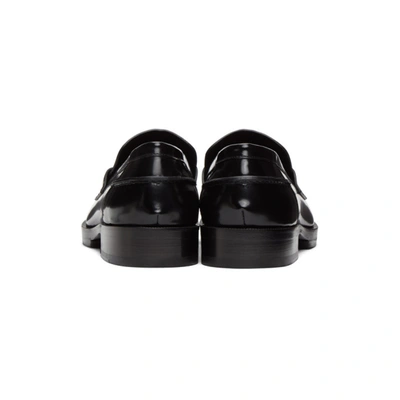 Shop Alyx Black 'a' Penny Loafers In Blk0001 Blk