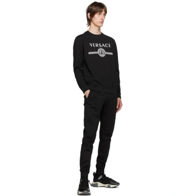 Shop Versace Black & White Suede Squalo Sneakers In D4101 Black