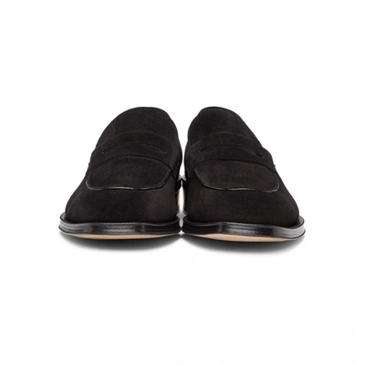 Shop Alexander Mcqueen Black & Silver Suede Loafers In 1081 Black/