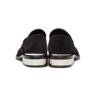 Shop Alexander Mcqueen Black & Silver Suede Loafers In 1081 Black/