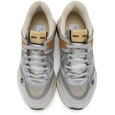 Shop Gucci Silver Sparkling Ultrapace Sneakers In 8161 Silver