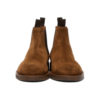 Shop Belstaff Brown Suede Longton Chelsea Boots In Tobacco