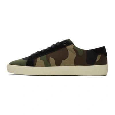 Shop Saint Laurent Green Signa Camo Sl/06 Sneakers In 3166 Kaki