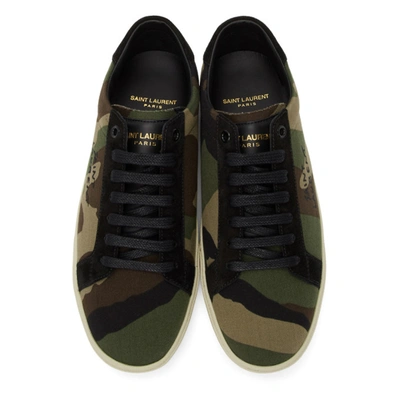 Shop Saint Laurent Green Signa Camo Sl/06 Sneakers In 3166 Kaki