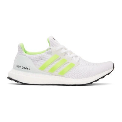 Shop Adidas Originals White & Green Ultraboost Dna Sneakers In Dash